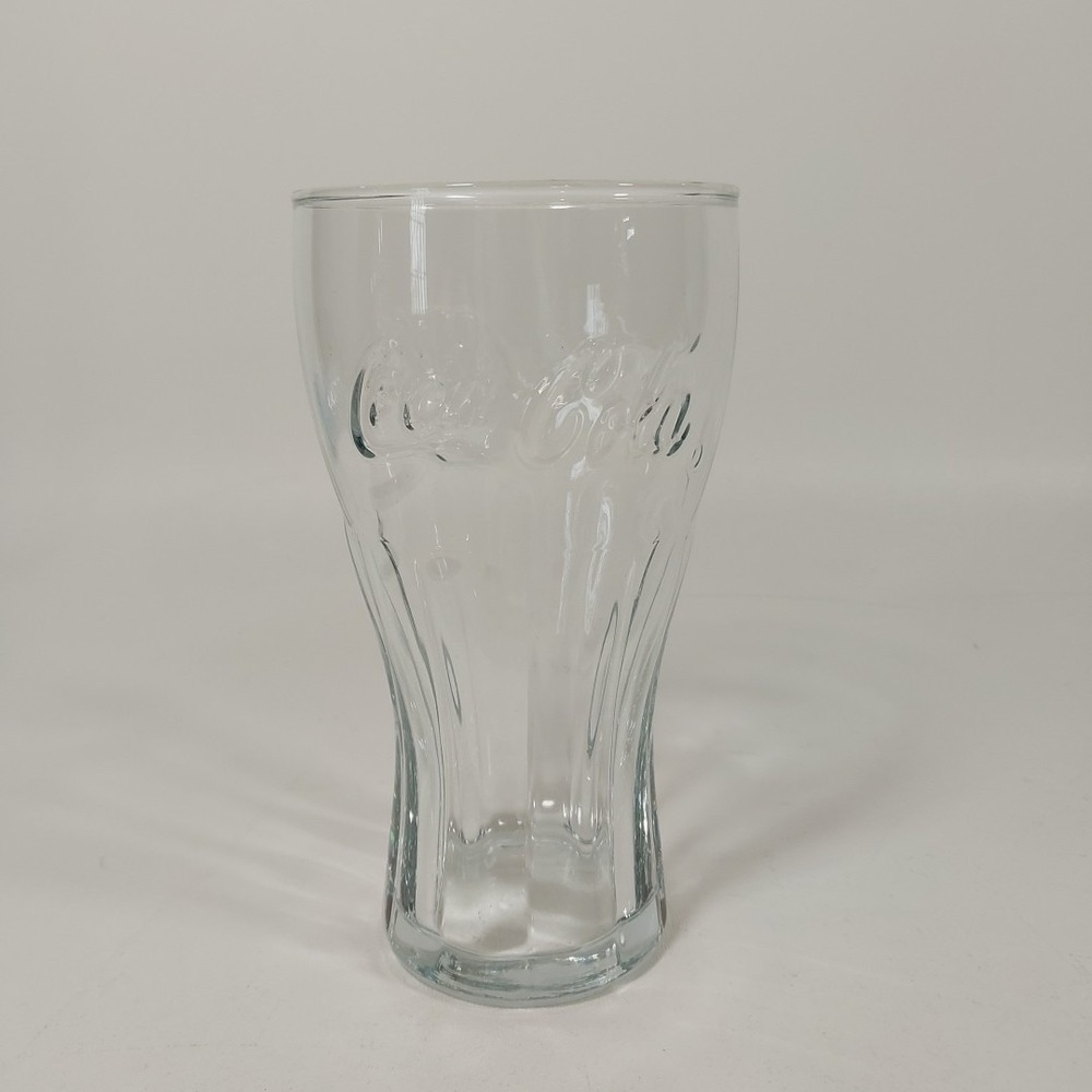Vintage Coke Coca Cola Glass‎ Cups Embossed Glass Clear